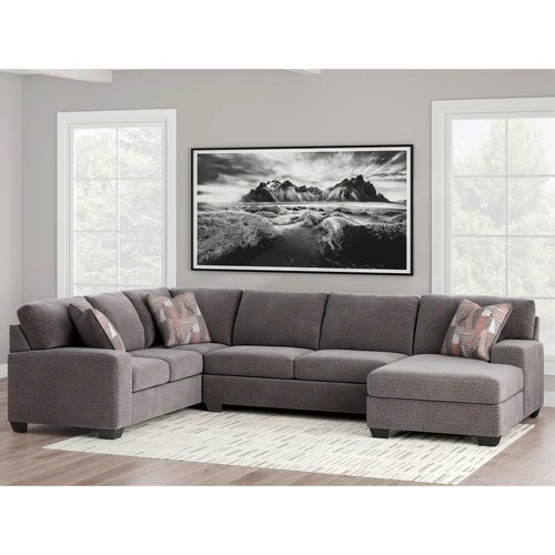 Signature Design by Ashley Seyler Lane 3-Piece Sectional with Chaise in Greystone