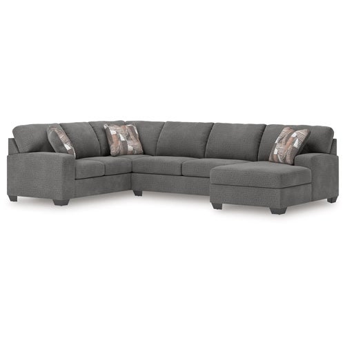 Signature Design by Ashley Seyler Lane 3-Piece Sectional with Chaise in Greystone