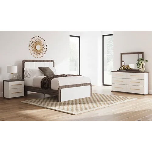 Signature Design by Ashley Kendanport Queen Upholstered Bed, Dresser, Mirror & Nightstand