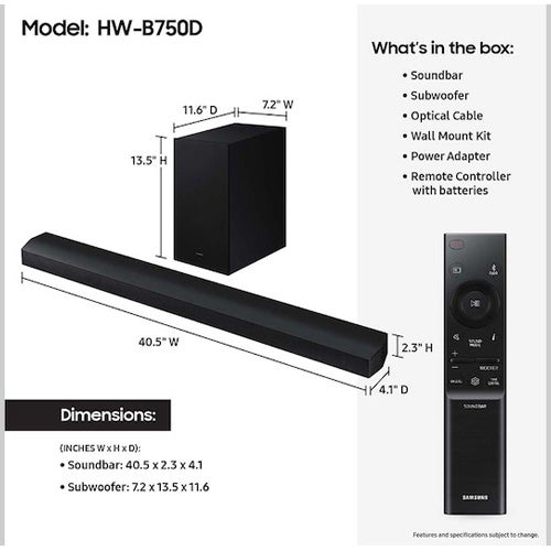 Samsung 5.1 channel DTS Virtual:X Soundbar with Bass Boost