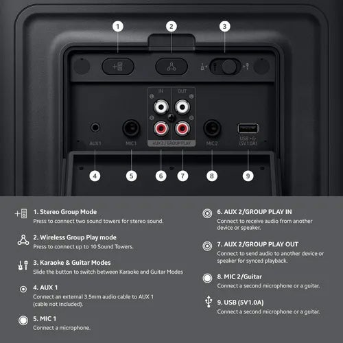 Sound Tower 240W with Bi-directional High Power Audio
