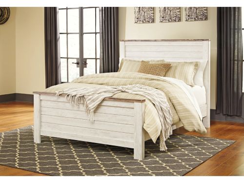 Signature Design by Ashley Willowton Queen Panel Bed, Dresser, Mirror, & Nightstand