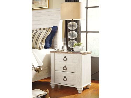 Signature Design by Ashley Willowton Queen Panel Bed, Dresser, Mirror, & Nightstand