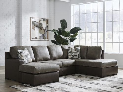 Signature Design by Ashley Castille Way 2-Piece Sectional with Chaise in Fossil