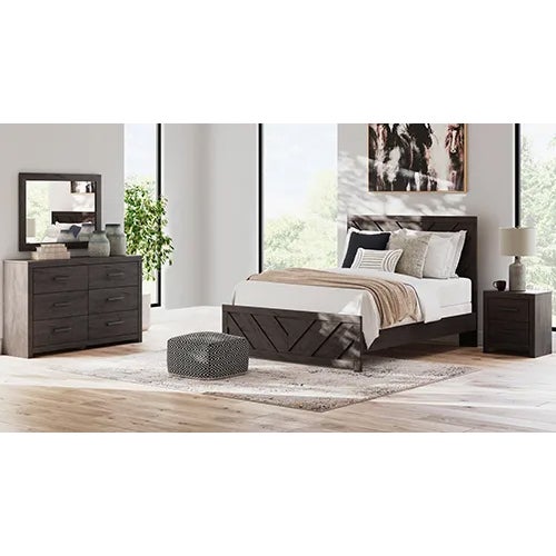 Prendonea Queen Bed, Dresser with Mirror, & Nightstand