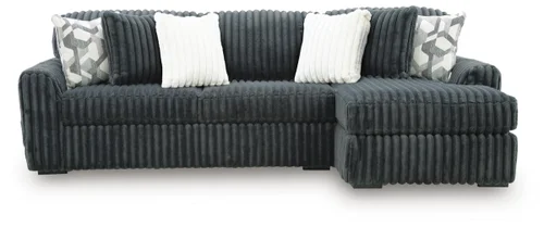 Signature Design by Ashley Midnight-Madness 2-Piece Sectional Sofa Chaise-Gunmetal 