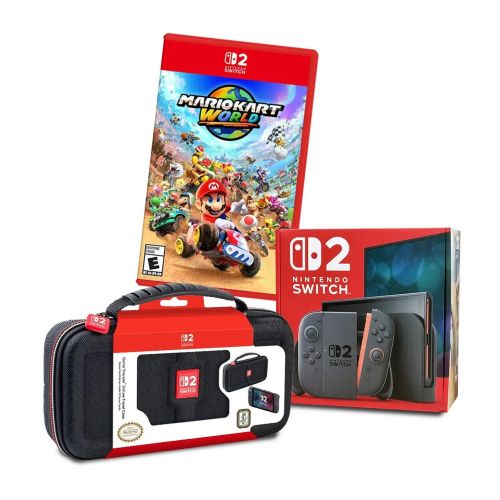 Nintendo Switch 2 Console with Mario Kart Game, Case & Screen Protector