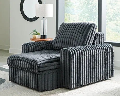 Signature Design by Ashley HamlinBay Power Gliding Chaise-Gunmetal
