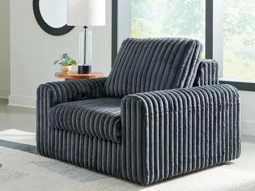 Signature Design by Ashley HamlinBay Power Gliding Chaise-Gunmetal