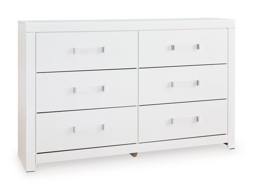 Signature Design by Ashley 6 piece Maeling Queen Bed, Dresser, Mirror and Night Stand - Matte White