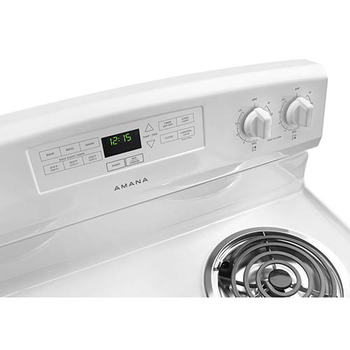 Amana White 4.8 Cu. Ft. Coil Top Electric Range