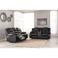Signature Design by Ashley Vacherie-Black Reclining Sofa and Loveseat display image