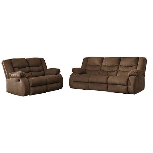 Signature Design by Ashley Tulen-Chocolate Reclining Sofa and Loveseat