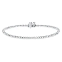 1 ctw Round Cut Lab Grown Diamond Tennis Bracelet in 10KT White Gold display image