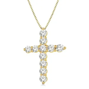 1-ctw-round-cut-lab-grown-diamond-cross-pendant-in-10k-yellow-gold-with-chain