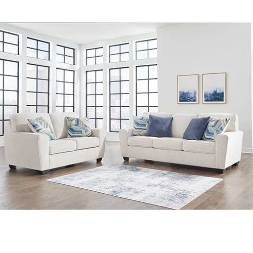 Signature Design by Ashley Cashton Sofa and Loveseat in Snow
