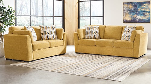Signature Design by Ashley Keerwick Sofa and Loveseat - Sunflower