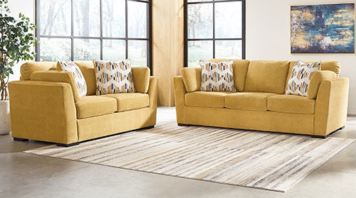 Signature Design by Ashley Keerwick Sofa & Loveseat in Sunflower