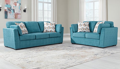 Signature Design by Ashley Keerwick Sofa and Loveseat - Teal