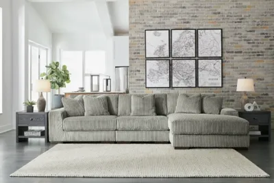 Signature Design by Ashley 3 PC Lindyn Sectional with Chaise - Fog