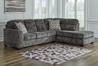 Signature Design by Ashley Lonoke 2-Piece Sectional with Chaise in Gunmetal display image