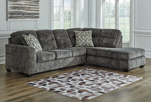 Signature Design by Ashley Lonoke 2-Piece Sectional with Chaise in Gunmetal