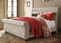 Signature Design by Ashley Willenburg Upholstered King Sleigh Bed display image