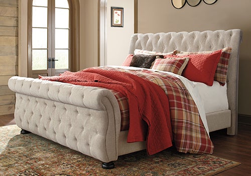 Signature Design by Ashley Willenburg Upholstered King Sleigh Bed