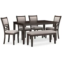 Signature Design by Ashley Langwest Dining Table and 4 Chairs and Bench display image