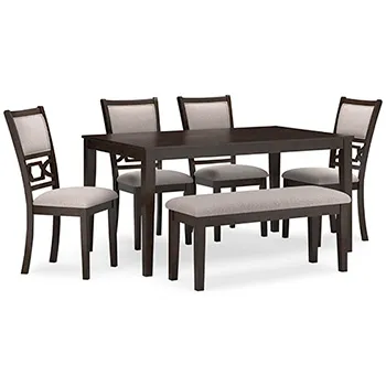 Signature Design by Ashley Langwest Dining Table, 4 Chairs & Bench