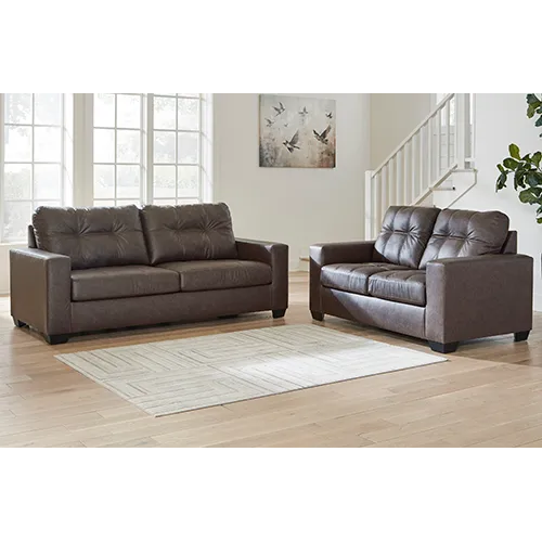 Signature Design by Ashley Barlin Mills Sofa and Loveseat in Umber