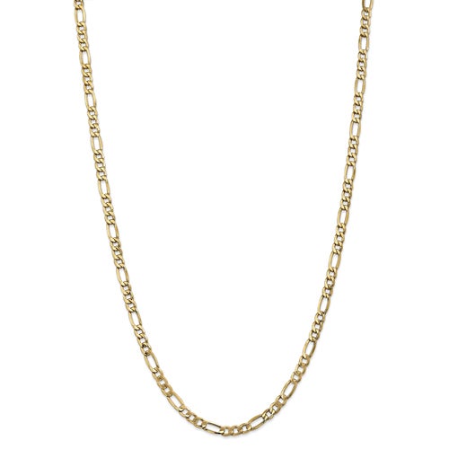 10K Gold 5.35mm Semi-Solid 24” Figaro Chain