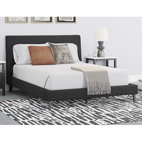 Signature Design by Ashley Cadmori Queen Upholstered Bed with Roll Slats-Black