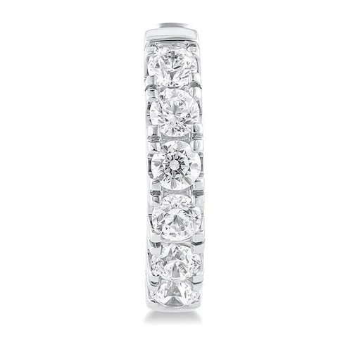 Ashi Diamonds 1 ctw Round Cut Lab Grown Diamond Huggie Hoop Earrings in 10KT White Gold