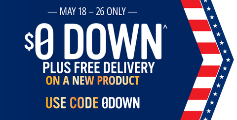 $0 Down Plus Free Delivery On A New Product