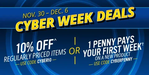 Cyber Deals: 10% Off Regulary Priced Items^ or Penny Pays Your First Week† at HomeChoice Stores