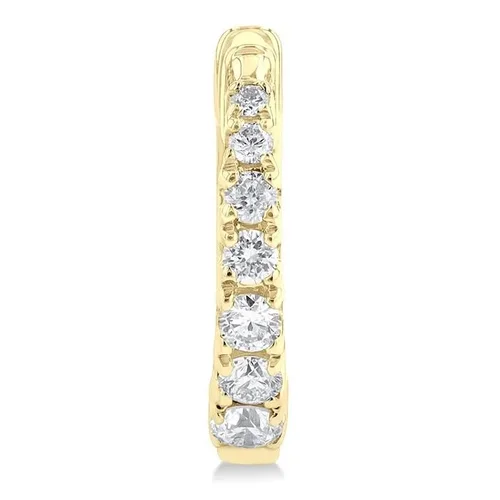 1/4 Ctw Graduated Diamond Huggie Fashion Earrings in 10K Yellow Gold