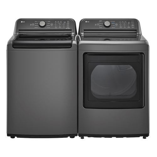 LG 5.0 cu. ft. Top Load Washer with Electric Dryer Med Black