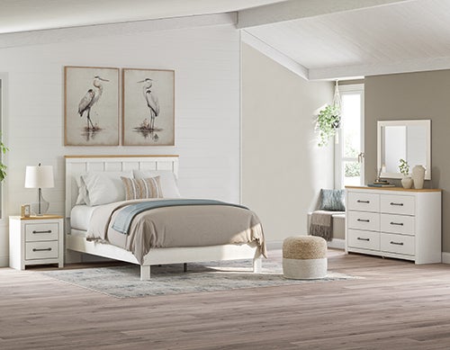 Signature Design By Ashley 5-Piece Linnocreek Queen Bed, Dresser, Mirror & 1 Nightstand