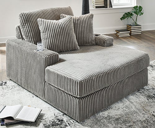 Signature Design by Ashley Lynden Oversized Chaise in Fog