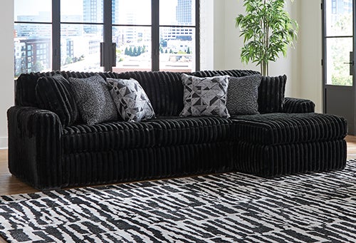 Signature Design by Ashley 2 Piece Midnight-Madness Sectional with Chaise - Onyx