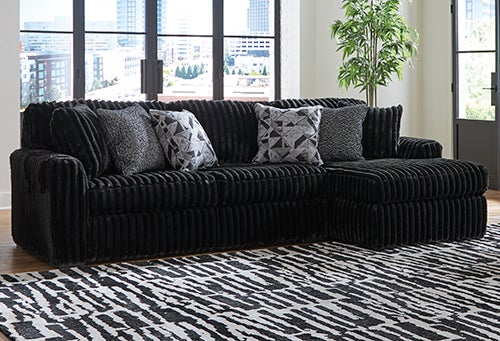 Signature Design by Ashley 2-Piece Midnight-Madness Sectional with Chaise in Onyx
