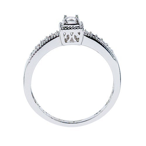 Womens 10K White Gold 1/5 CT.T.W. Diamond Solitaire Ring