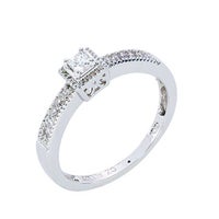 Womens 10K White Gold 1/5 CT.T.W. Diamond Solitaire Ring display image
