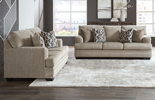 2 PC Stonemeade Sofa & Loveseat, Taupe