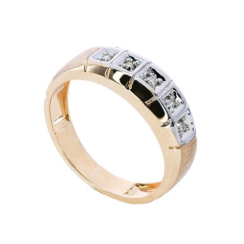 mens-10k-gold-genuine-5-stone-accent-diamond-ring
