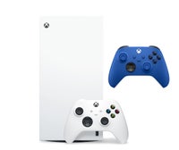 Xbox Series X Digital Robot White 1 TB Console with Extra Shock Blue Wireless Controller display image