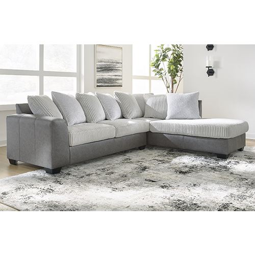 Signature Design by Ashley Benchcraft Clairette Court 2-Piece Sectional with Chaise in Alloy