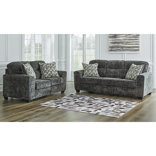 Signature Design by Ashley Lonoke Sofa & Loveseat in Gunmetal